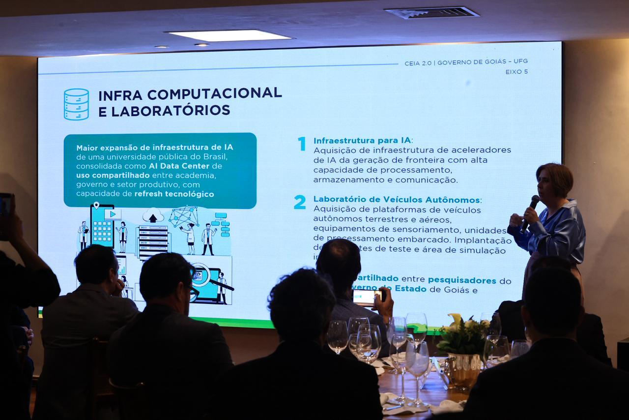 Legenda: Governador Daniel Vilela destaca que investimentos no Ceia-UFG contribui para melhorar prestação de serviço e atração de novos negócios ao estado