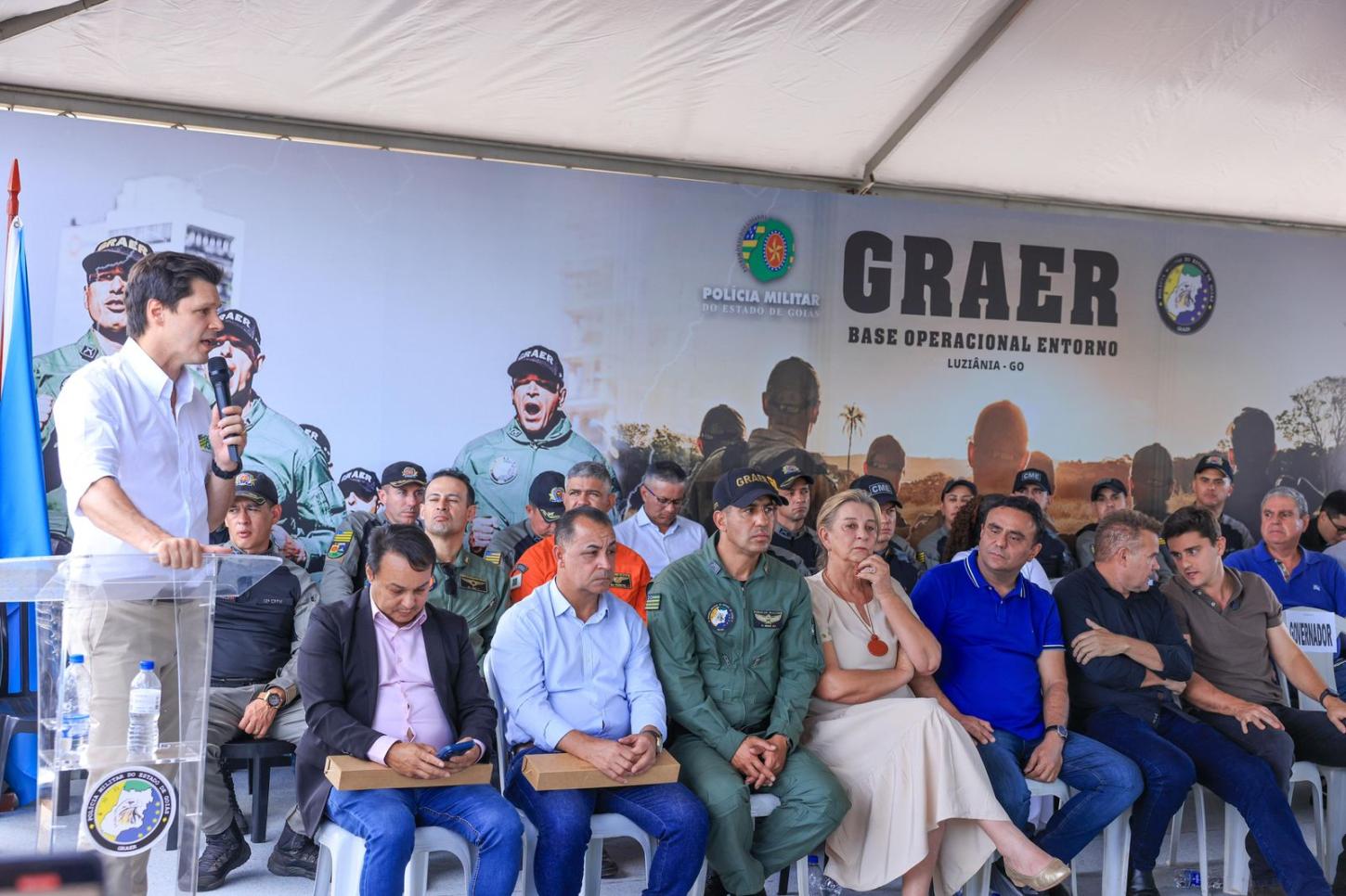 Daniel Vilela inaugura base do Graer em Luziânia e participa da formatura do 6º Curso de Operações Aéreas