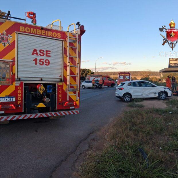 Duas pessoas são levadas ao hospital após acidente em Planaltina