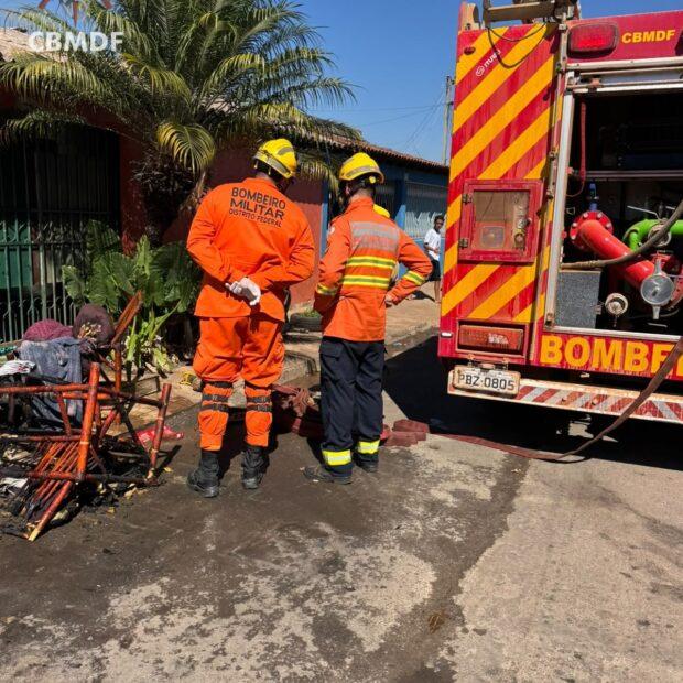 Incêndio atinge residência em Brazlândia e mobiliza Corpo de Bombeiros
