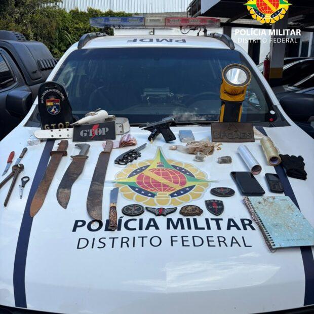 Operação da PMDF prende três suspeitos e apreende adolescente por tráfico na Estrutural