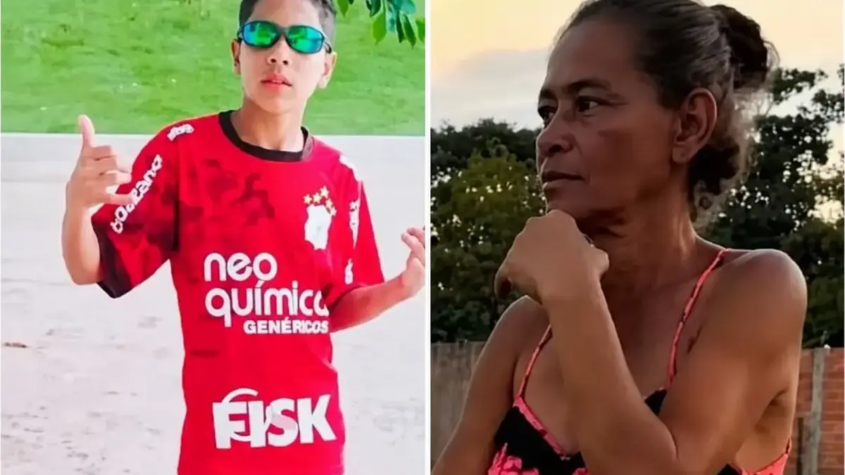 Júlio Cesar e a tia, Maria Elenilda, foram encontrados a mais de cinco metros da margem do lago (Foto: reprodução)