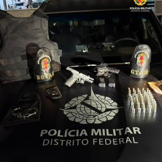 ROTAM prende homem com arma de uso restrito e captura foragido da Justiça em Ceilândia