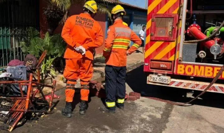 Incêndio atinge residência em Brazlândia e mobiliza Corpo de Bombeiros