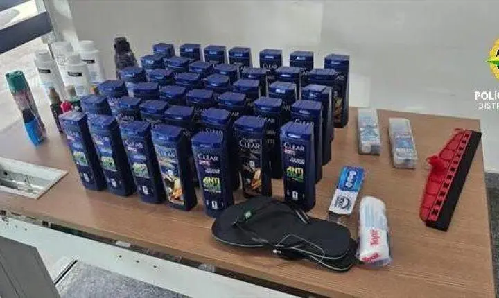 Mulher é presa suspeita de furtar mais de R$ 1,7 mil em produtos de supermercado em Samambaia