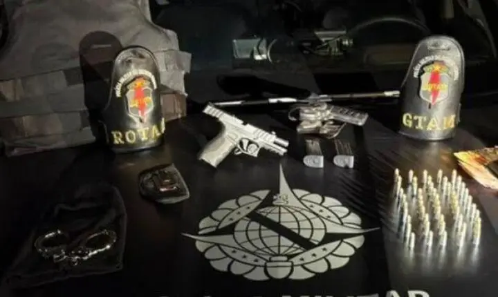 ROTAM prende homem com arma de uso restrito e captura foragido da Justiça em Ceilândia