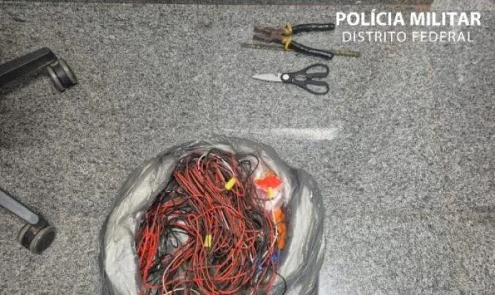 Três homens são presos em flagrante por furto de cabos no Lago Sul
