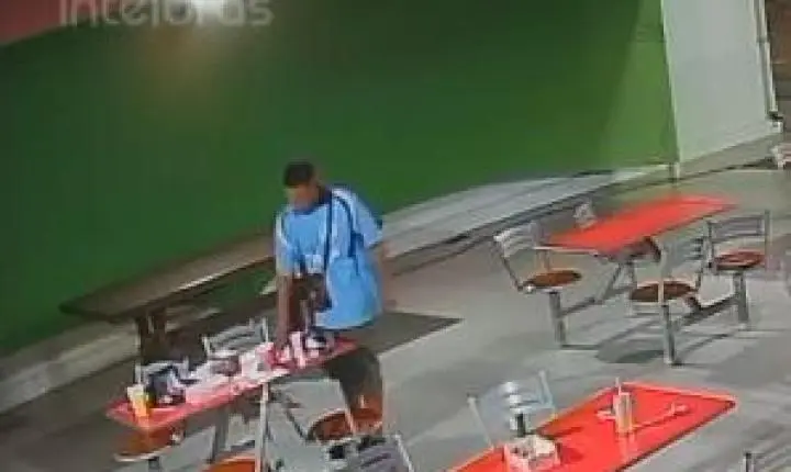Vídeo mostra momento que celular de adolescente é furtado de mesa no Nicolândia 